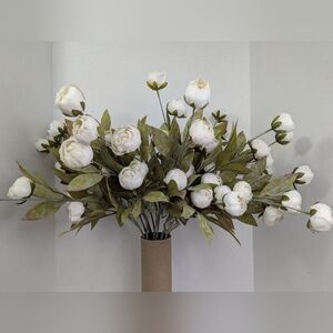 NEW CREAM WHITE FAUX PEONY STEMS BY ASHLAND 16 STEMS VIRAL TIKTOK Mother's Day